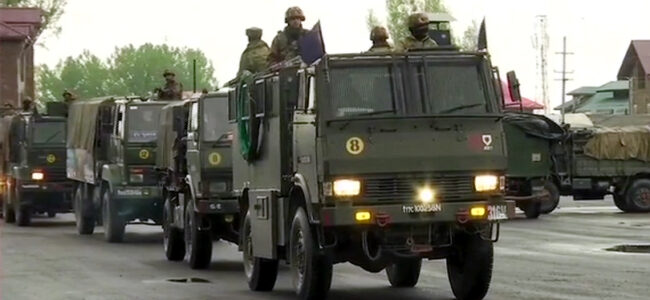 Red flags on Army vehicles replaced with white-and-blue ones in JK