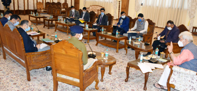 Lt Governor chairs meeting of all DCs of Kashmir Division Lt Governor chairs meeting of all DCs of Kashmir Division