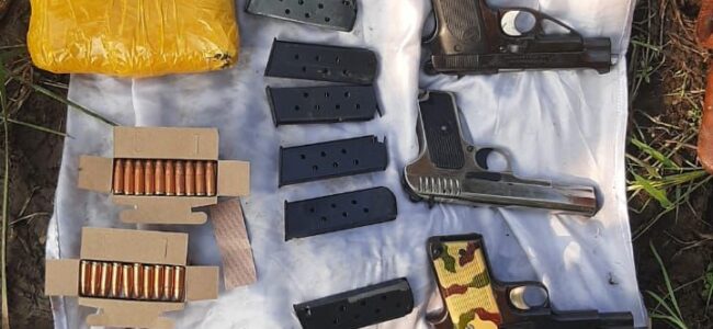 Cache of arms and ammunition recovered during search operation in Kupwara