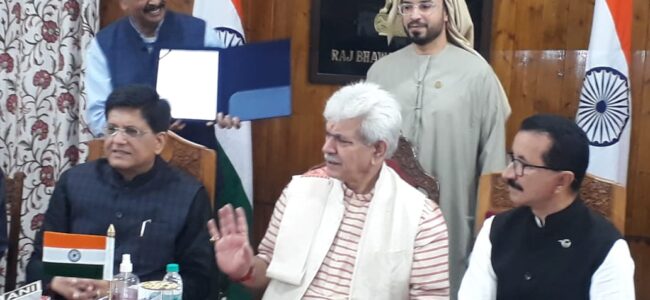JK Govt signs MoU with Dubai for Real Estate development, industrial parks, other projects