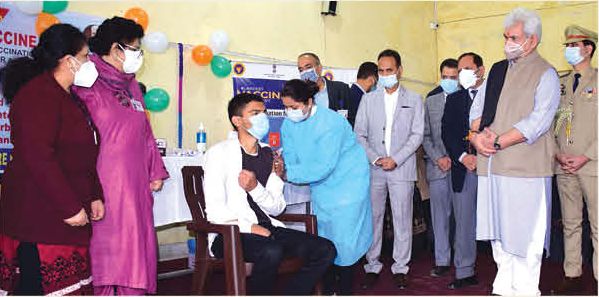 Lt Guv launches Covid vaccination drive for 15-18 age group