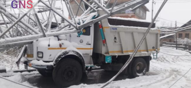Snowfall: Two residential houses, 3 vehicles, OHE wire of Railway track damaged