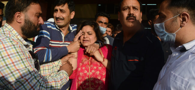 Slain Kashmiri Pandit cremated in Jammu amid protests by community members Slain Kashmiri Pandit cremated in Jammu amid protests by community members