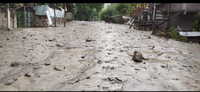 Mudslide at Kullan Gund force closure of Srinagar-Leh highway Mudslide at Kullan Gund force closure of Srinagar-Leh highway