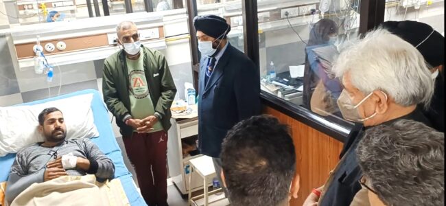 Lt Governor visits GMC Jammu, meets injured civilians in Rajouri attack Lt Governor visits GMC Jammu, meets injured civilians in Rajouri attack
