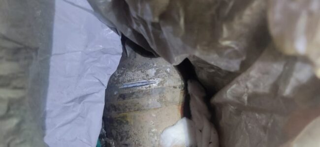 Mortar shell found in border village in JK Mortar shell found in border village in JK