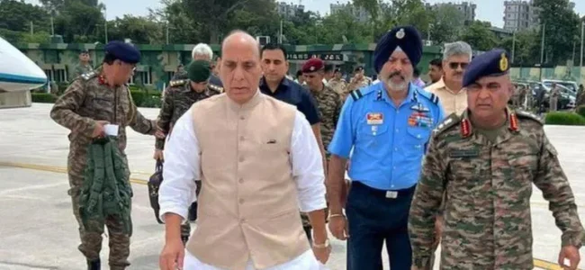 Rajnath Singh arrives in Jammu, to address security conclave