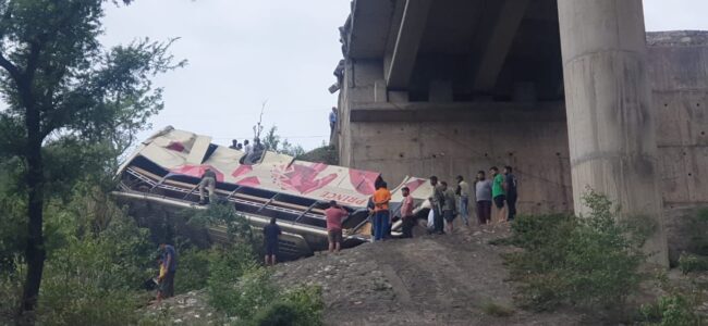 Eight people died, 20 others got injured as bus falls into deep gorge in Jammu Eight people died, 20 others got injured as bus falls into deep gorge in Jammu