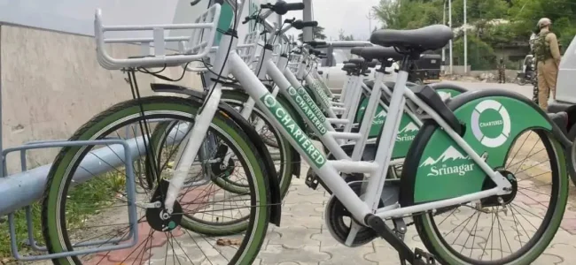 Srinagar Smart City: Trial test carried for pedaled cycles Srinagar Smart City: Trial test carried for pedaled cycles
