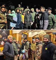 Tourist family rescued from Kongdori Gulmarg Tourist family rescued from Kongdori Gulmarg