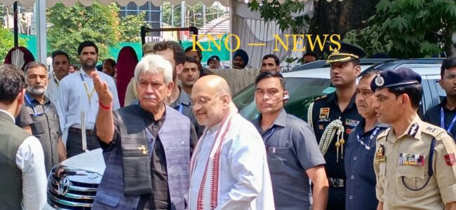 Union HM Amit Shah reaches Lal Chowk, lays foundation stone for ‘Balidan Stambh’