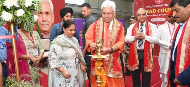 Lt Governor inaugurates SMVDSB’s Prasad cum Souvenir Counter in departure area of Jammu Airport