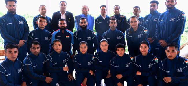 Lt Governor interacts with Indian Wushu team athletes & their coaches bound for 19th Asian Games