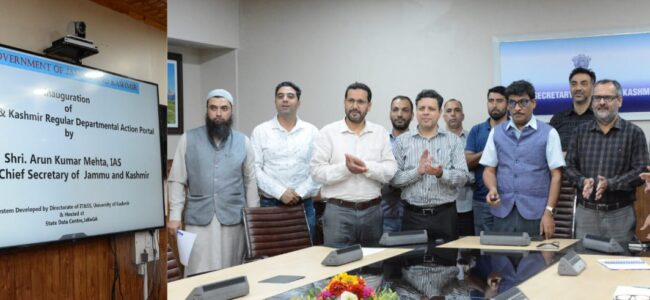 CS launches J&K Regular Departmental Action portal