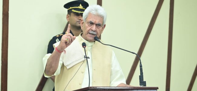 LG Manoj Sinha calls on people not to support militancy