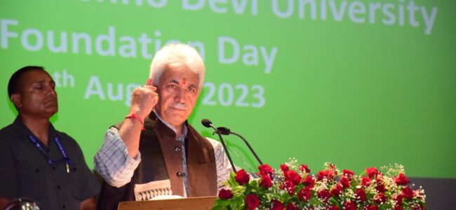 Lt Governor addresses the 20th Foundation Day celebration of Shri Mata Vaishno Devi University