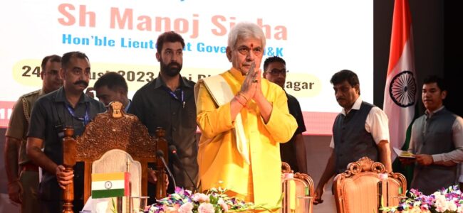 Lt Governor inaugurates, lays foundation stones for various developmental projects of Budgam District