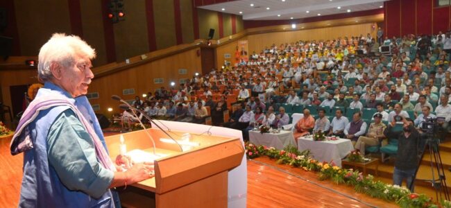 Lt Governor addresses the Foundation Day celebration of Shri Mata Vaishno Devi Shrine Board & SMVD Gurukul’s Annual Day at Katra
