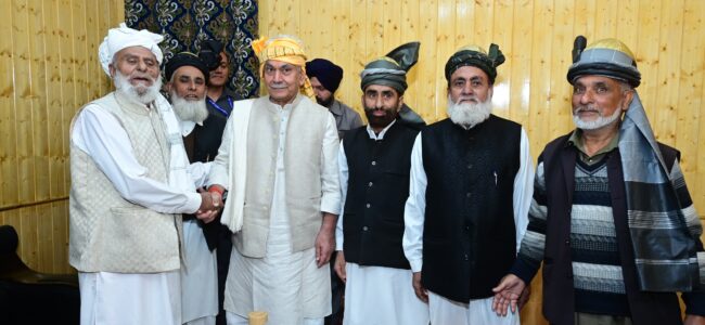 Lt Governor interacts with PRIs, residents of border villages, various other public delegations at Kupwara
