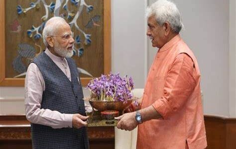 J&K L-G Manoj Sinha calls on PM Modi