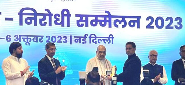 HM Amit Shah honours SSP Srinagar, Rakesh Balwal with ‘Excellence in Investigation’ award
