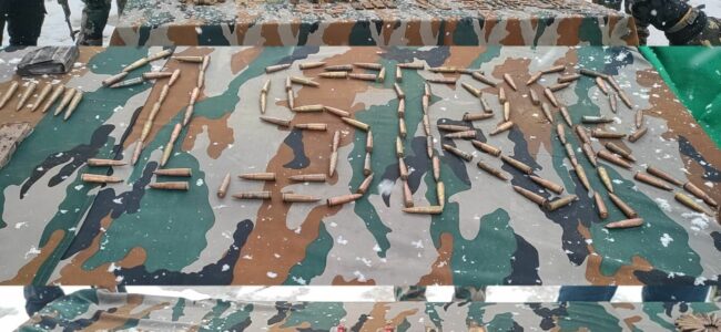 Security forces recover ammunition, warlike store in north Kashmir