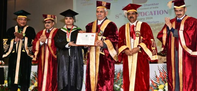Lt Governor addresses the 8th Convocation Ceremony of SKUAST Jammu