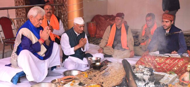 Lt Governor pays obeisance at Shri Martand Surya Temple, Paloura, Jammu Lt Governor pays obeisance at Shri Martand Surya Temple, Paloura, Jammu