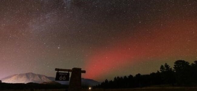 Severe solar storm triggers rare auroral arc in Ladakh sky