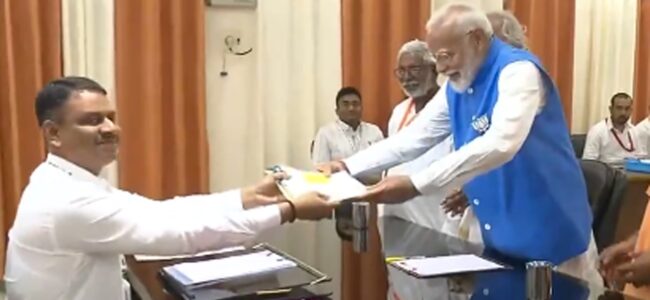 PM Modi files nomination from Varanasi Lok Sabha seat PM Modi files nomination from Varanasi Lok Sabha seat