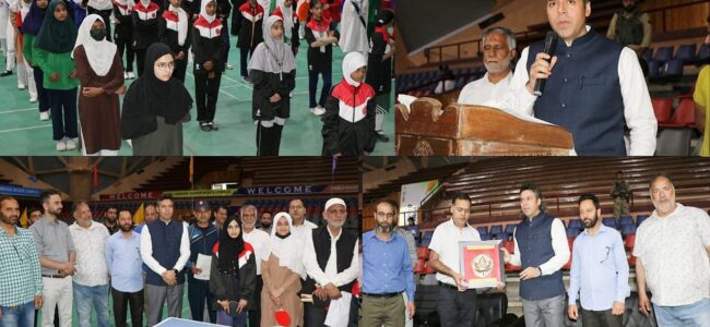 DC Srinagar inaugurates Inter-Zonal Sports competitions at Indoor Stadium DC Srinagar inaugurates Inter-Zonal Sports competitions at Indoor Stadium