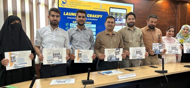 Director JKEDI launches online exam preparation app ‘Crakify’