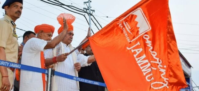 Lt Governor flags off the first batch of Amarnath Pilgrims Lt Governor flags off the first batch of Amarnath Pilgrims