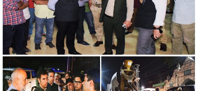 Div Com conducts late night tour of Srinagar city to inspects progress of work on different SSCL Projects Div Com conducts late night tour of Srinagar city to inspects progress of work on different SSCL Projects