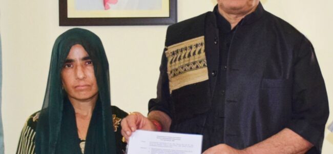 Lt Guv hands over appointment letter to wife of civilian driver killed in Reasi terror attack