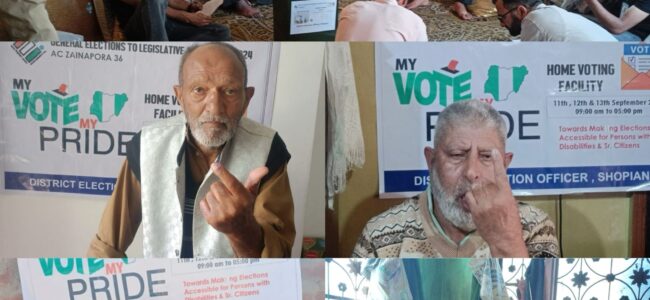 128 Votes polled on the first day of Home Voting at Shopian