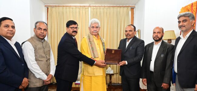 CEO-JK meets Lt Guv, hands over Assembly election notification issued by the ECI
