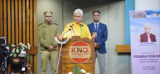 J&K a UT, everyone must accept this reality: LG Sinha at UT Foundation Day J&K a UT, everyone must accept this reality: LG Sinha at UT Foundation Day