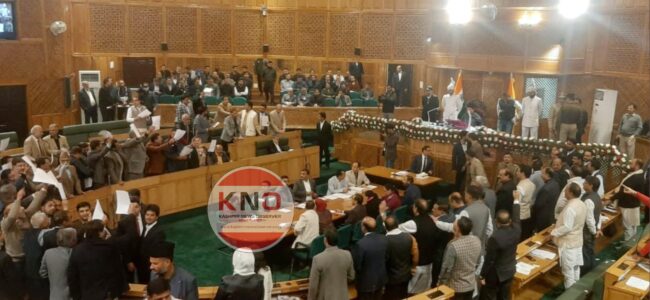 J&K Assembly passes resolution on Article 370 restoration amid uproar J&K Assembly passes resolution on Article 370 restoration amid uproar