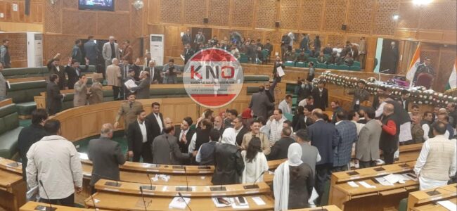 Article 370 resolution: BJP legislators refuse to settle down, Speaker adjourns House for one Hour Article 370 resolution: BJP legislators refuse to settle down, Speaker adjourns House for one Hour