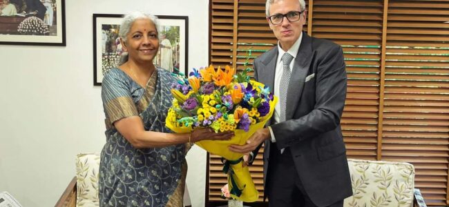 Chief Minister Omar Abdullah calls on FM Nirmala Sitaraman Chief Minister Omar Abdullah calls on FM Nirmala Sitaraman