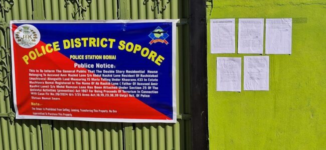 Suspected drug peddler’s property attached in Srinagar
