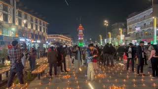 Iconic Clock Tower at Lal Chowk wears festive look on Diwali Iconic Clock Tower at Lal Chowk wears festive look on Diwali
