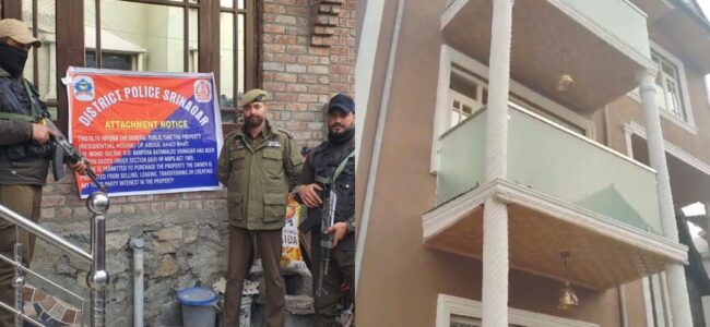 Properties of drug peddlers attached in Srinagar: Police Properties of drug peddlers attached in Srinagar: Police