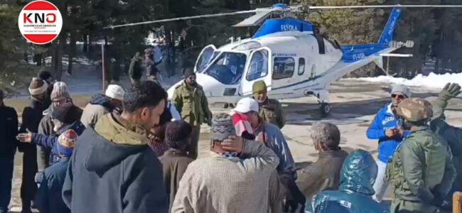 Heli service to Kashmir’s snowbound border areas soon, trail run conducted in Gurez