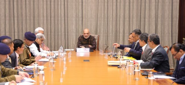 HM Amit Shah chairs high level security meet on JK HM Amit Shah chairs high level security meet on JK