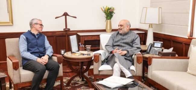 CM Omar meets Amit Shah in Delhi, discusses various matters concerning JK