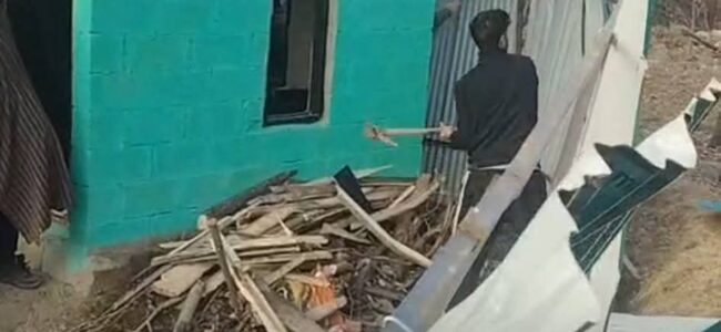 Locals demolish structure in Kunzer raised by a mentally deranged man terming it the holy ‘Kaaba’
