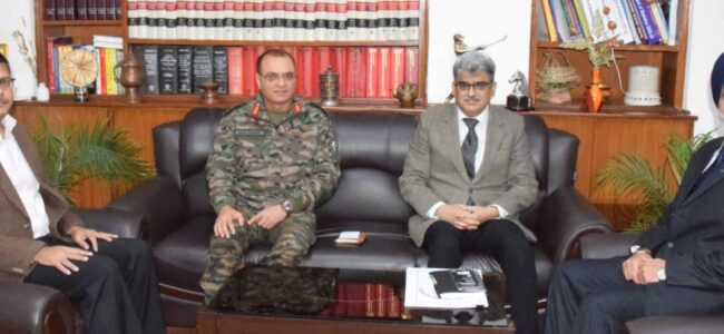 GoC 16 Corps Nagrota takes up issues of Ex-Servicemen with Chief Secretary GoC 16 Corps Nagrota takes up issues of Ex-Servicemen with Chief Secretary