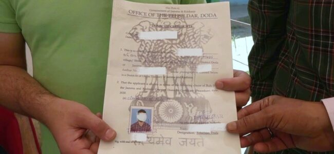 52 non-locals granted domicile certificates in Beerwah, Budgam